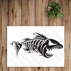 *2 for $20* Fish Skeleton vinyl decal Sticker